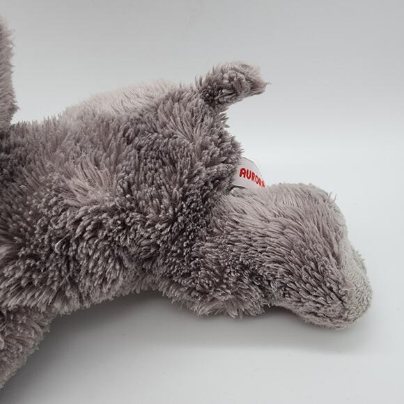 Aurora Beanie Elephant Plush 10” Gray Floppy Hard Big Bulging Eyes Stuffed Toy - Picture 4 of 9